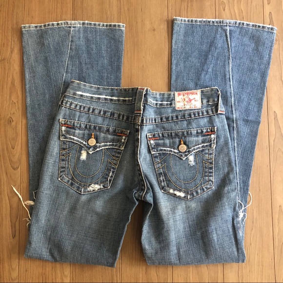 True Religion Ripped Flare Jeans - Picture 5 of 7